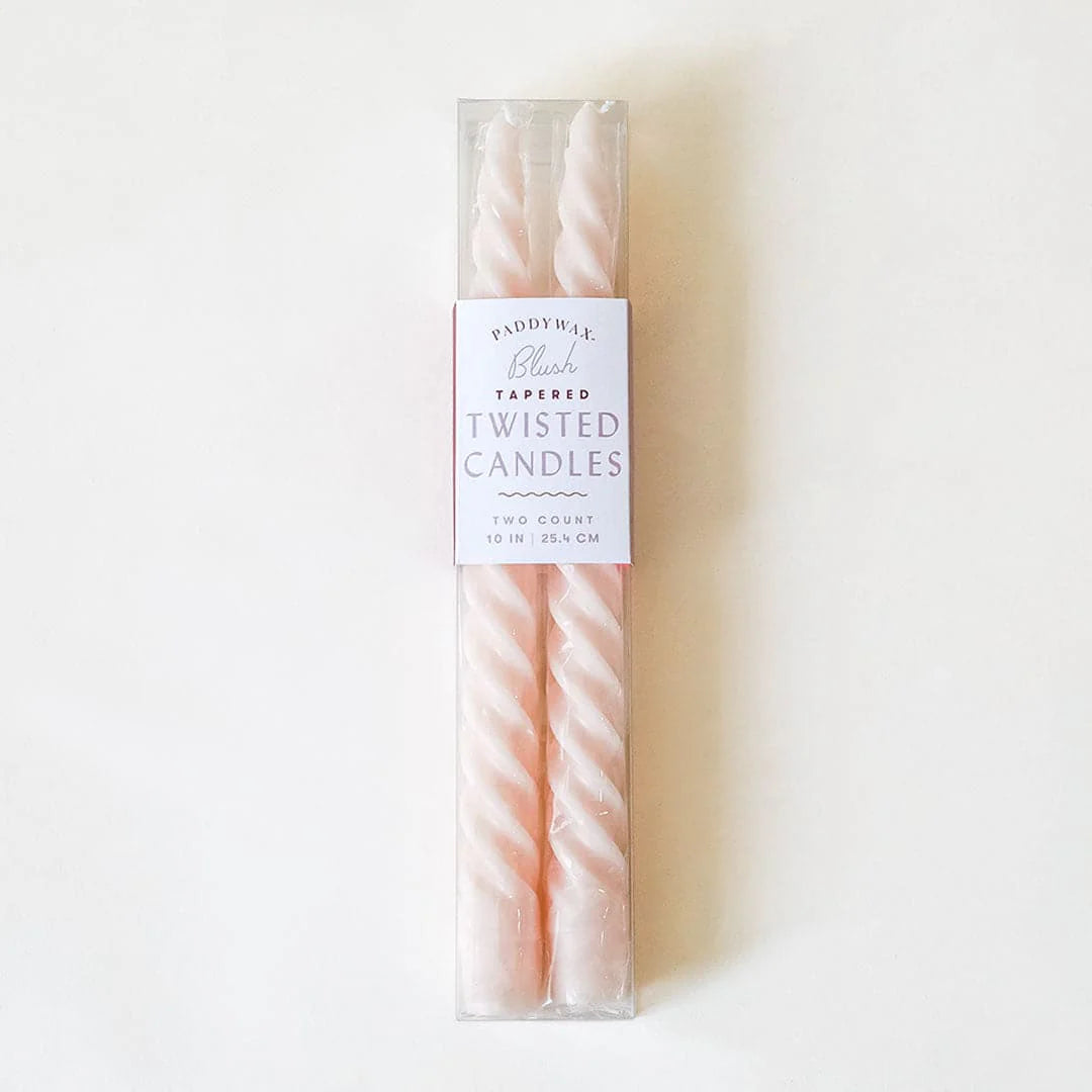 Blush Twisted Taper Candles