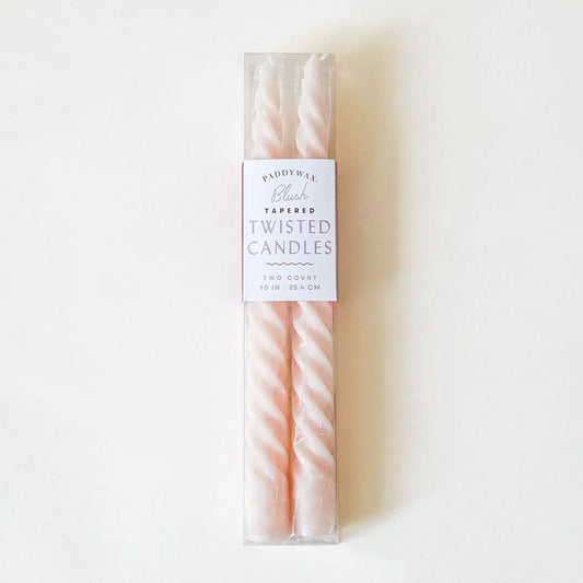 Blush Twisted Taper Candles