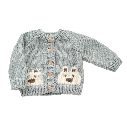 Bowie Grey Bear Cardigan