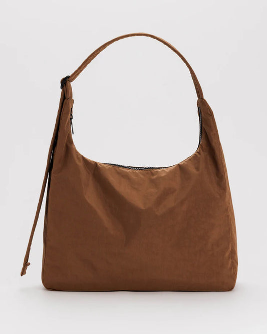 Brown Nylon Baggu Shoulder Bag