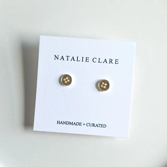 Button Stud Earrings