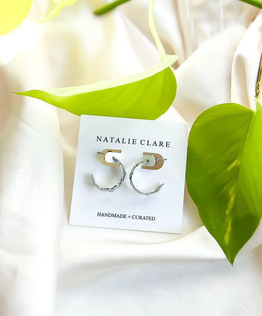 Silver Devil's Ivy Hoops