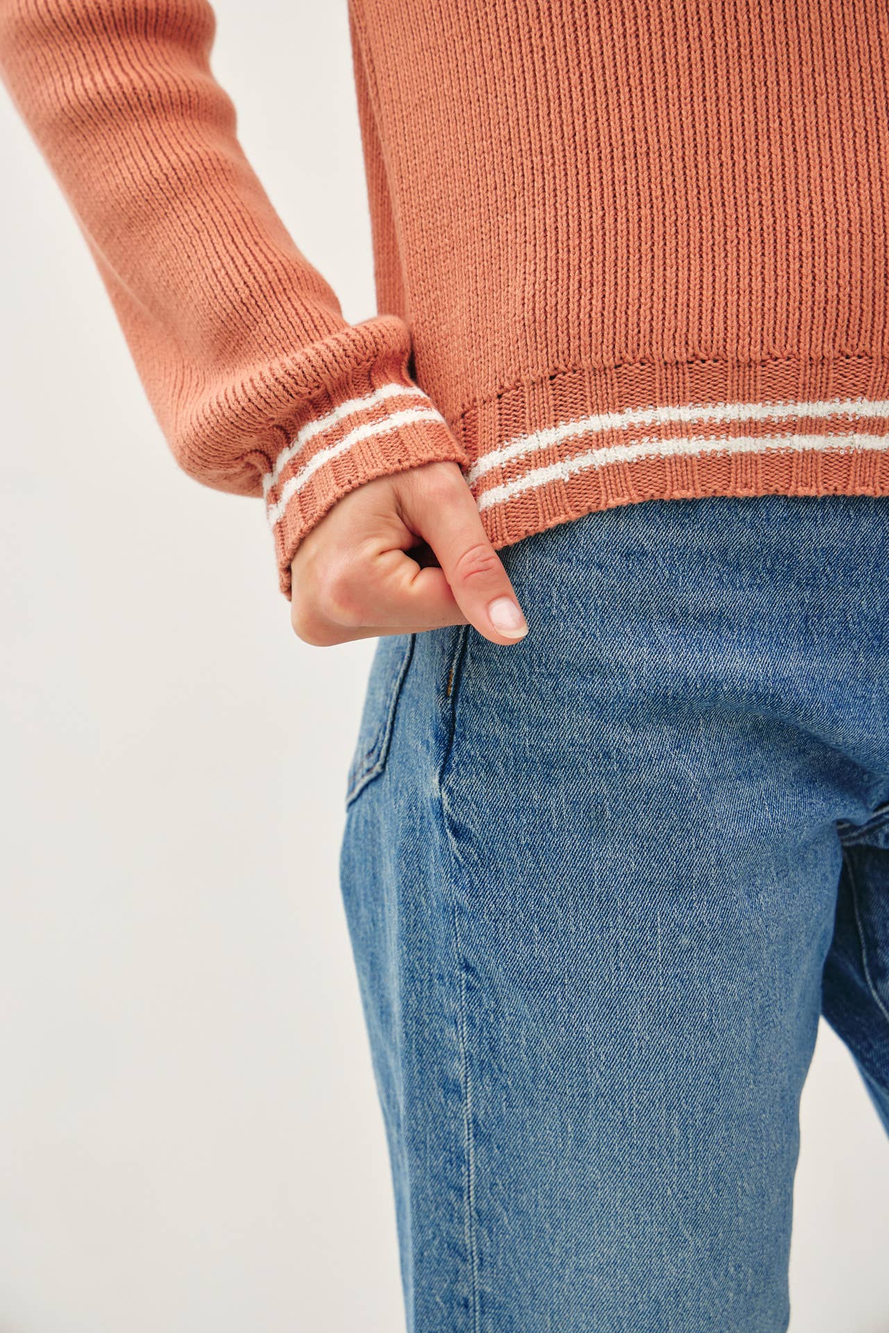 Varsity Striped Knitted Bomber Cardigan