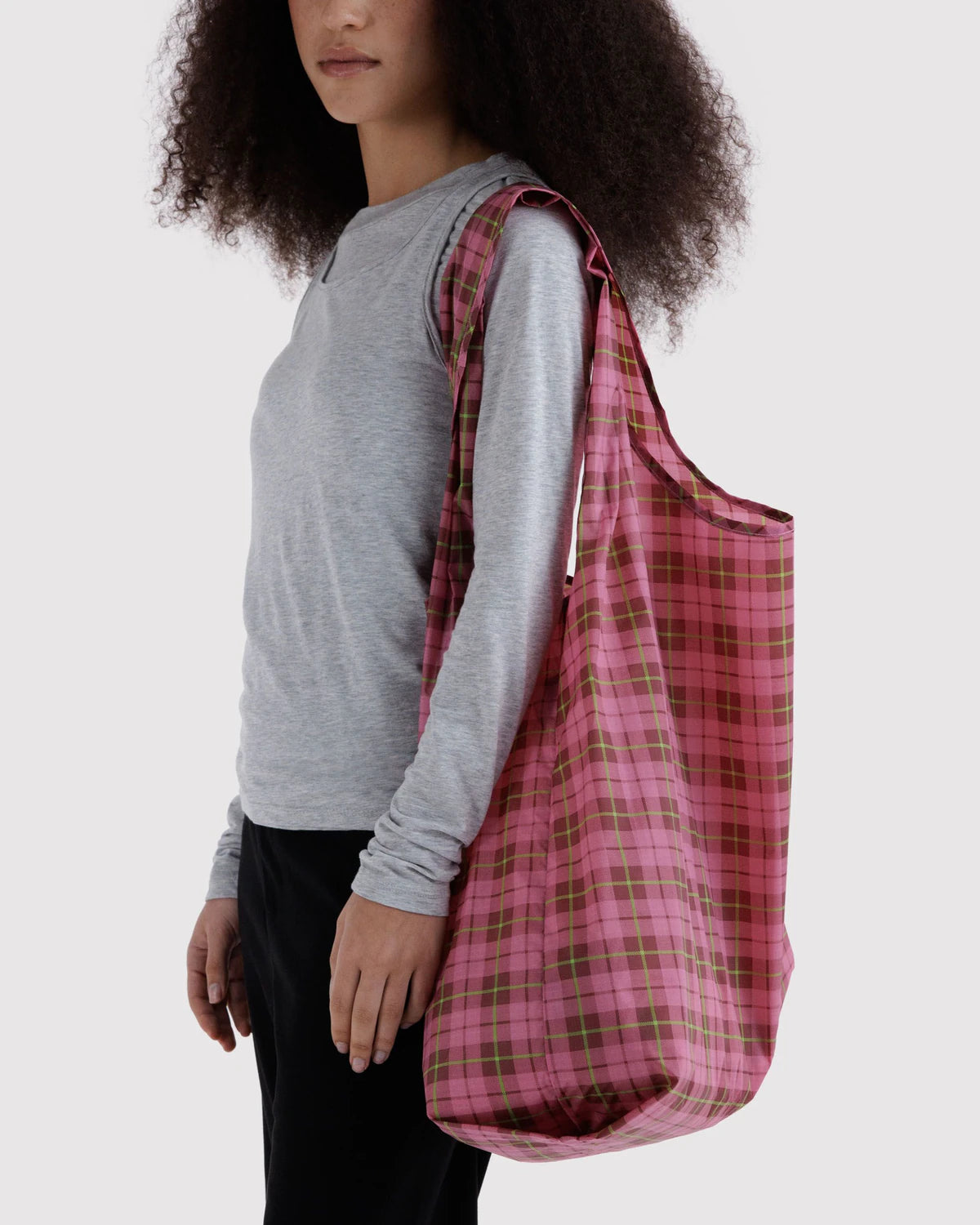 Azalea Pink Tartan Reusable Bag