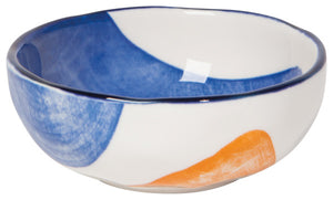 Burnt Orange & Cobalt Blue Rim Canvas Pinch Bowl