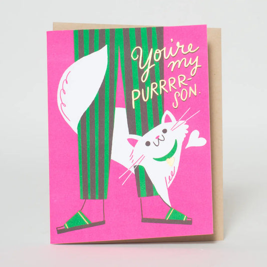 Cat Love Punny Greeting Card