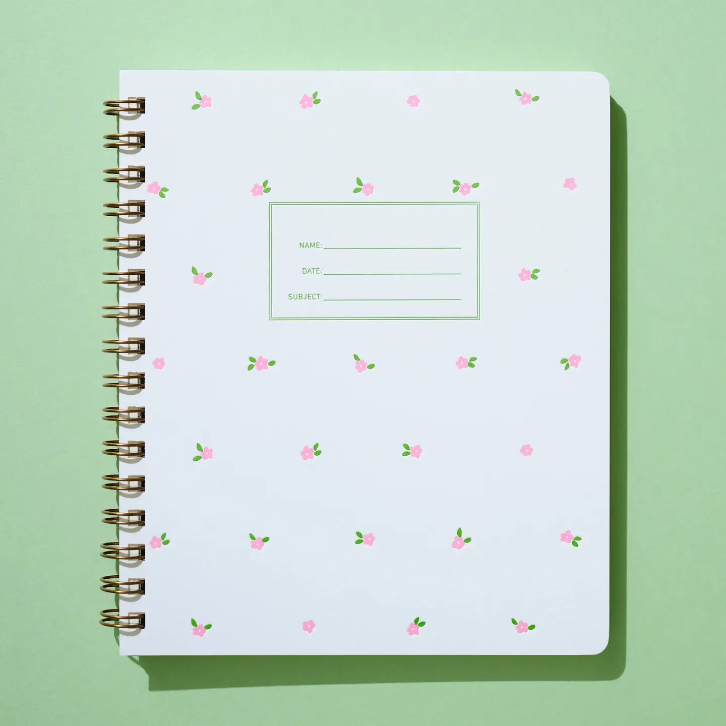 Pink Floral Spiral Notebook