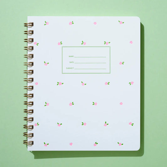 Pink Floral Spiral Notebook