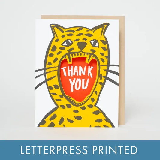 Cheetah Thank You Card