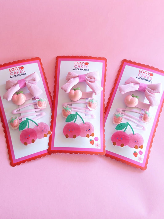 Cherries Puffy Bow Set