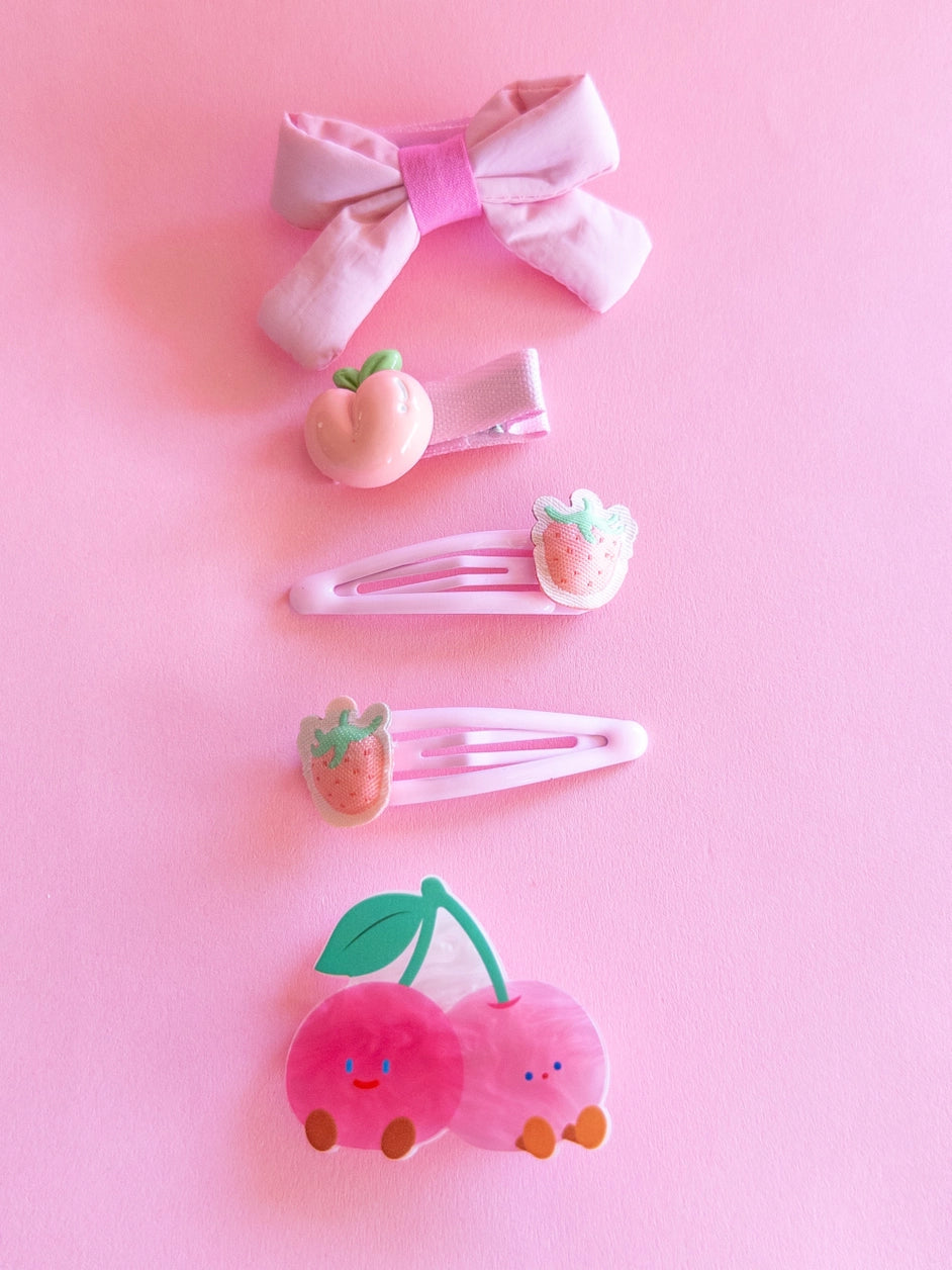 Cherries Puffy Bow Set