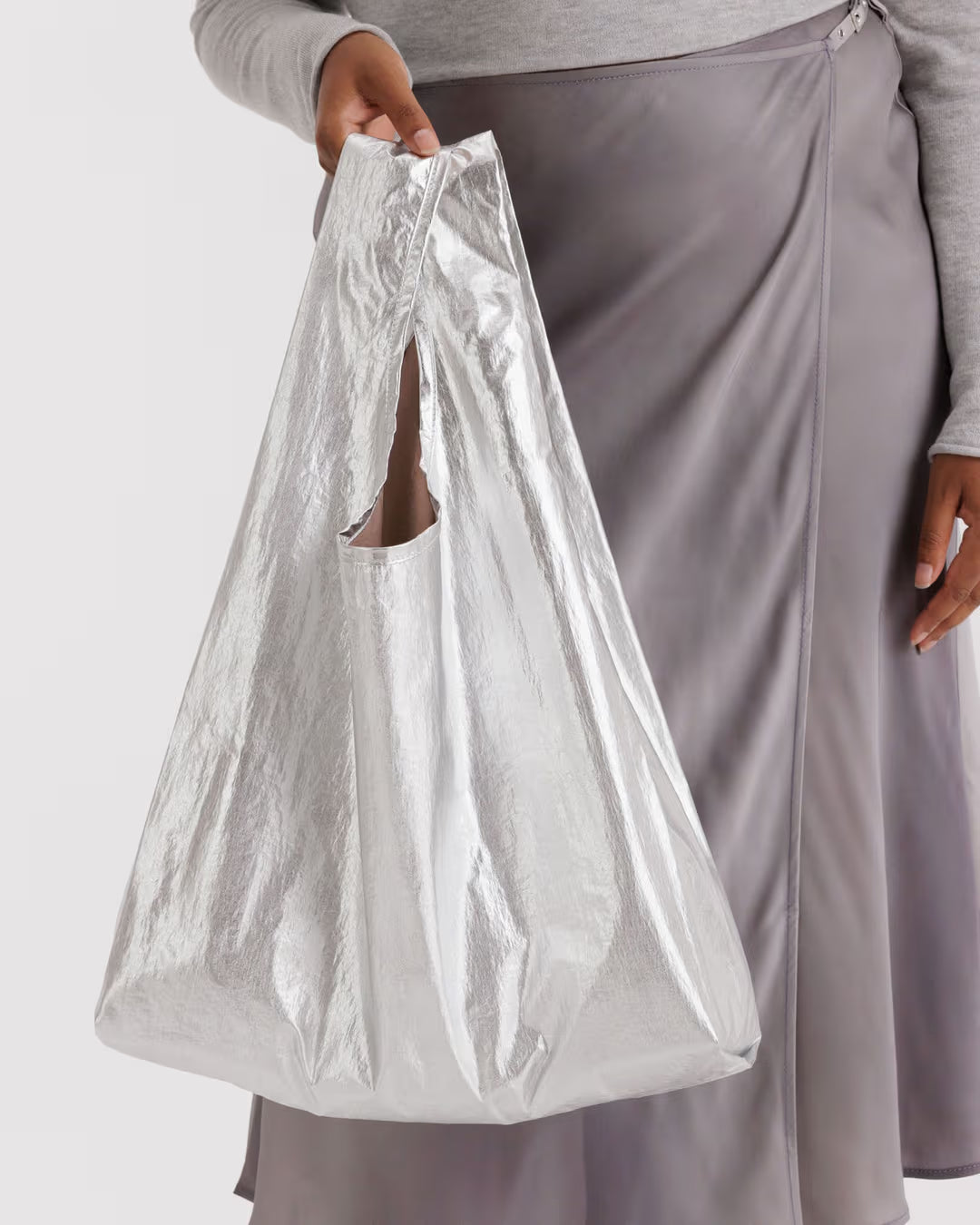 Chrome Metallic Baggu Reusable Bag