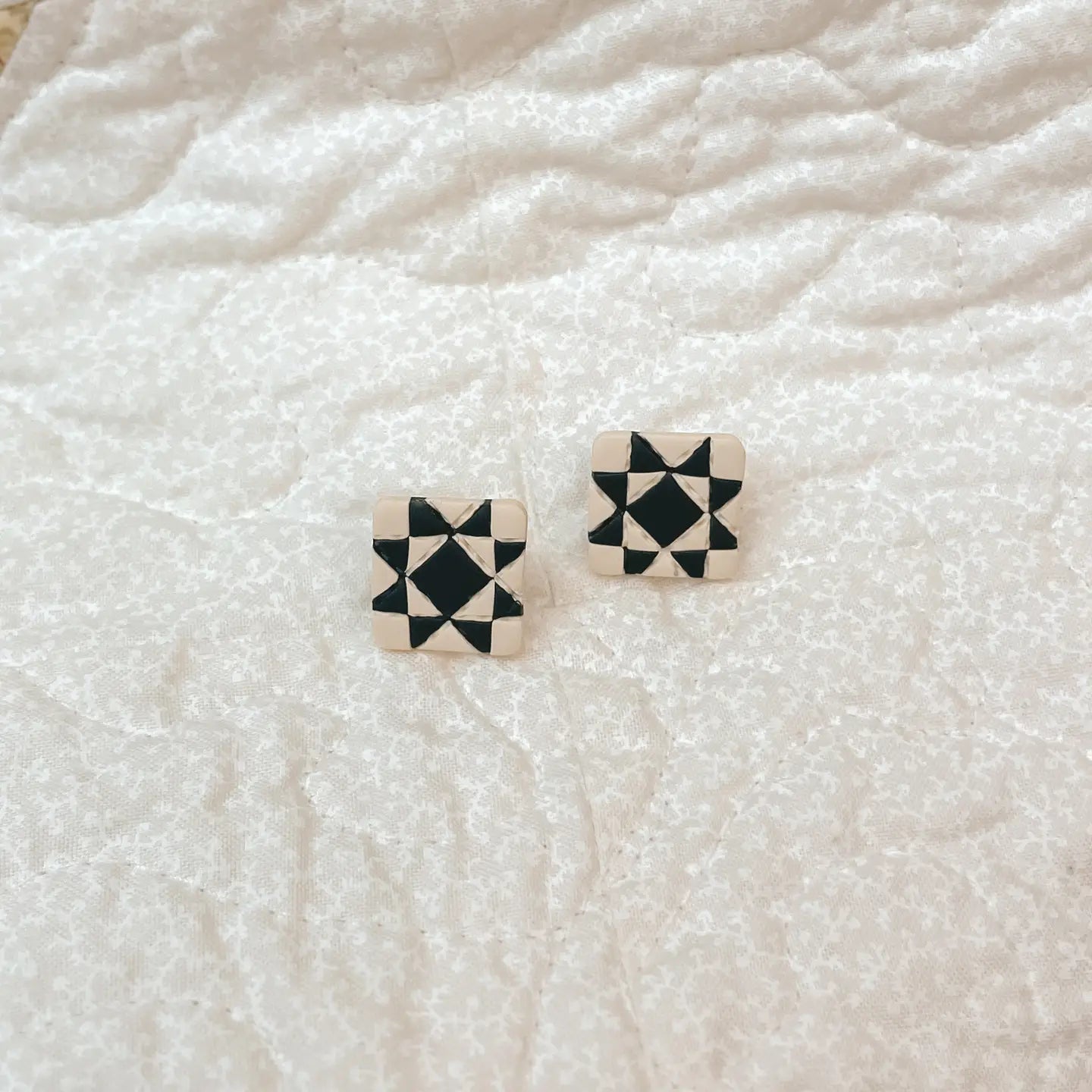 Quilt Block Stud Earrings