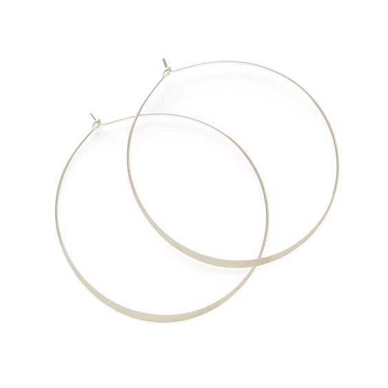 Classic Round Silver Hoop Earrings