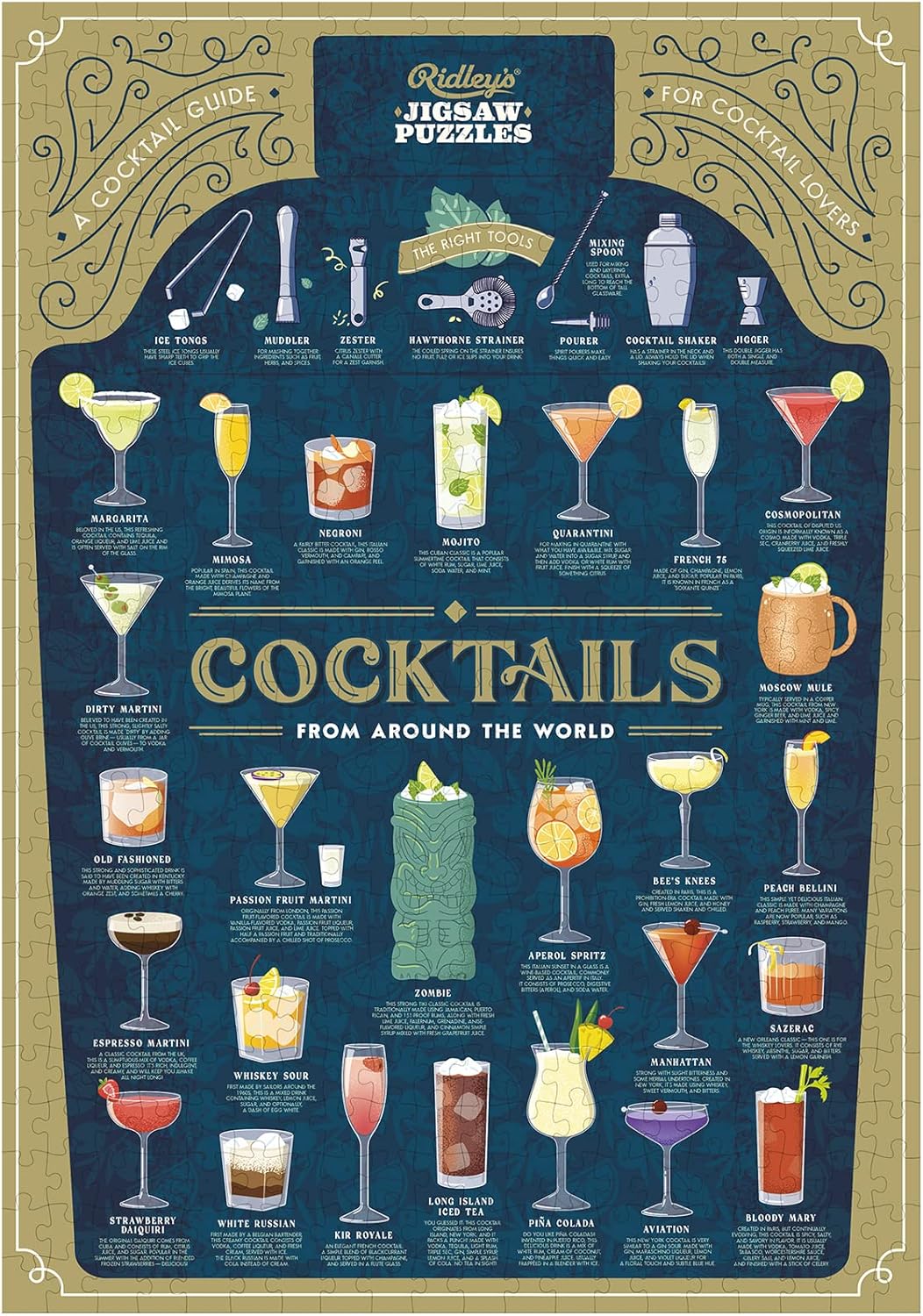 Cocktail Lover's 500 Piece Canister Jigsaw Puzzle