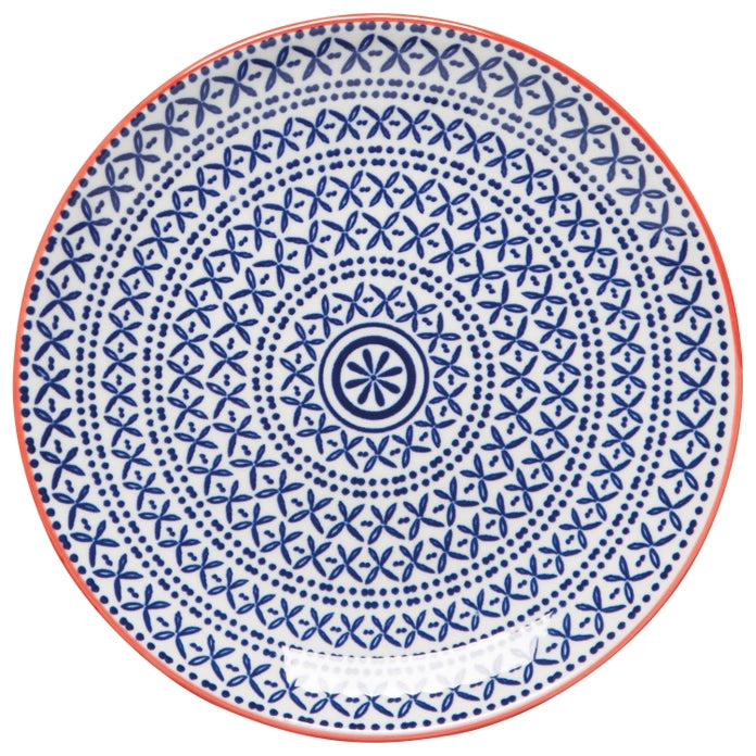 Blue Cross Stamped Appetizer Plate