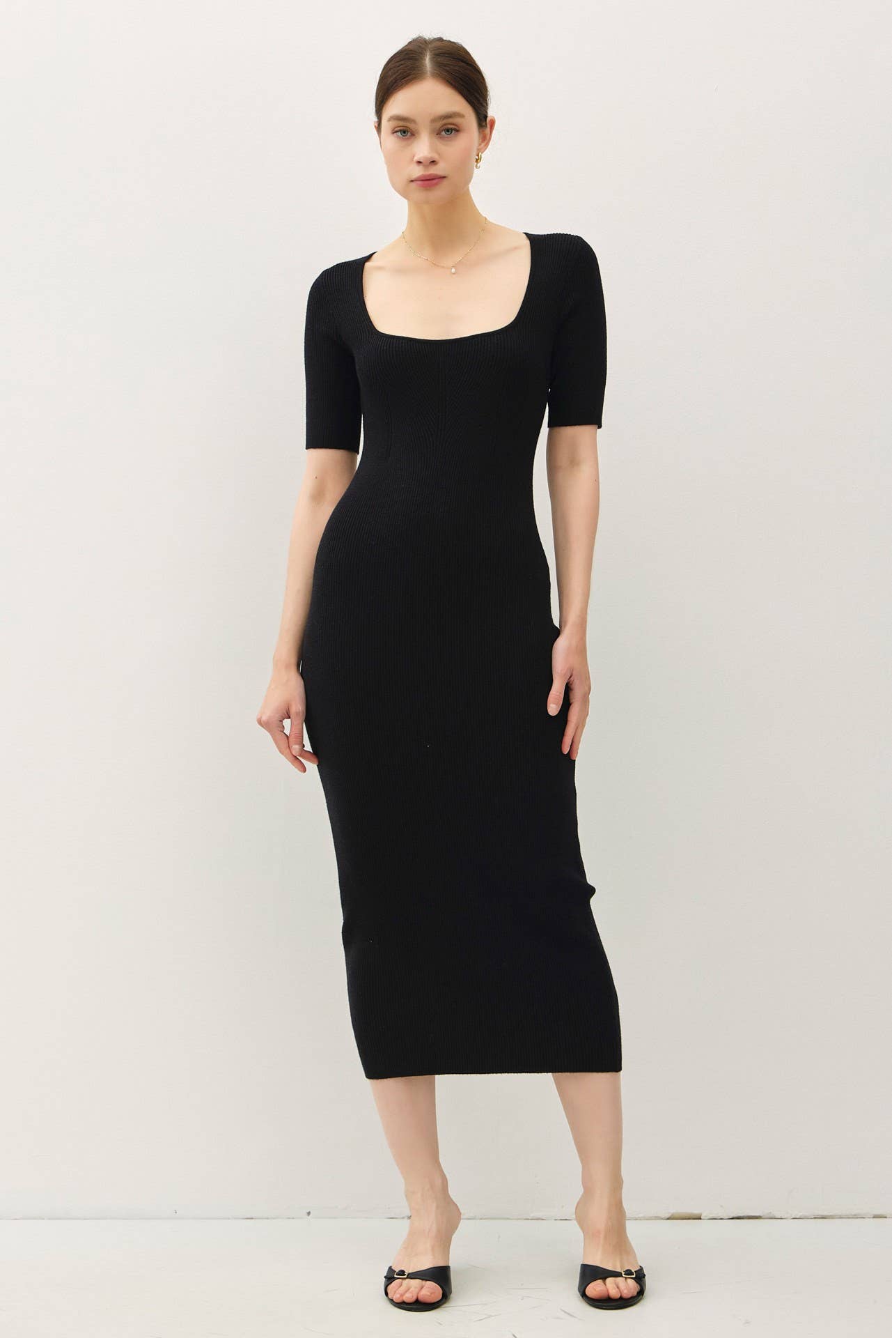 Half Sleeve Bodycon Sweater Dress