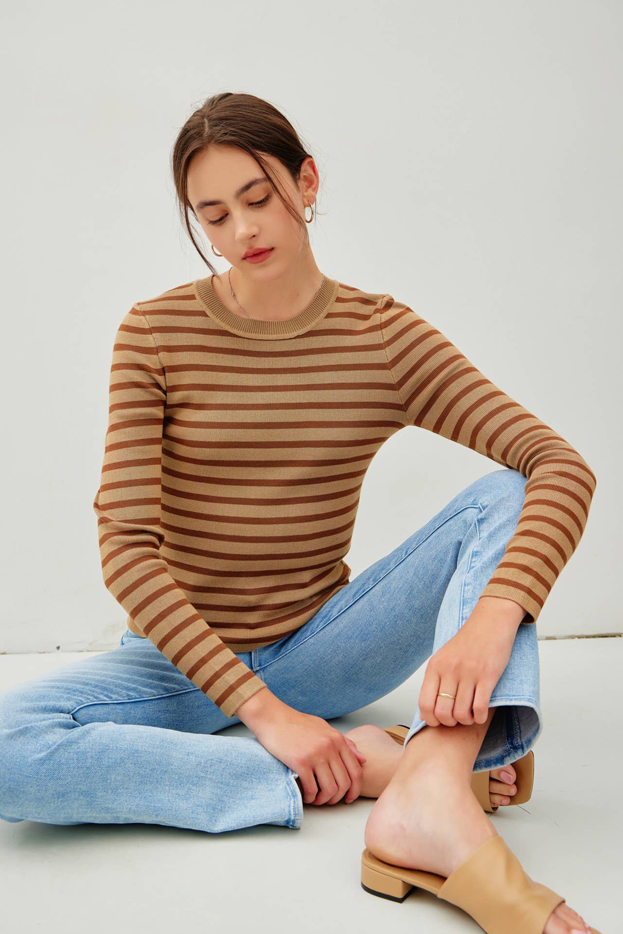 Classic Fit Basic Striped Sweater