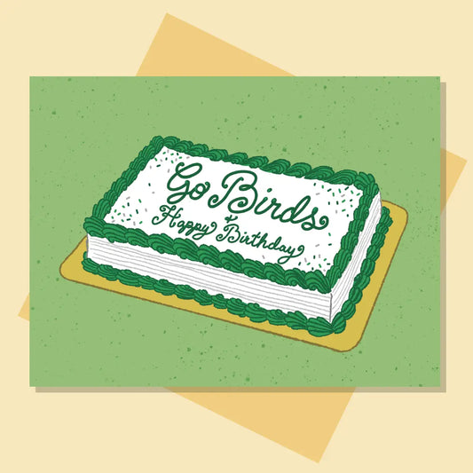 Go Birds Cake Happy Birthday Greeting Card