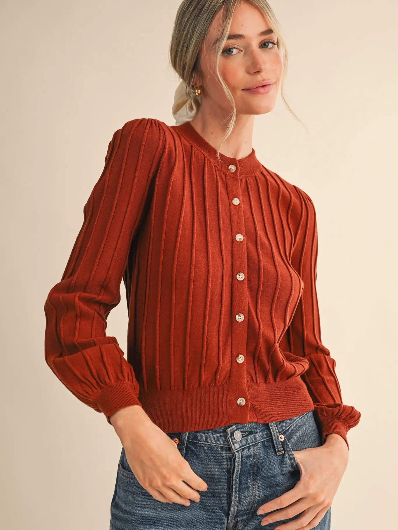 Ribbed Sweater Cardigan