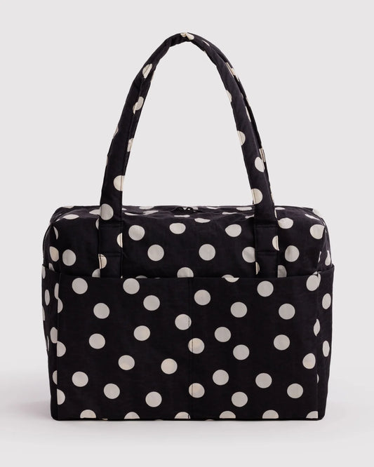 Black and Cream Polka Dot Cloud Carry On Bag