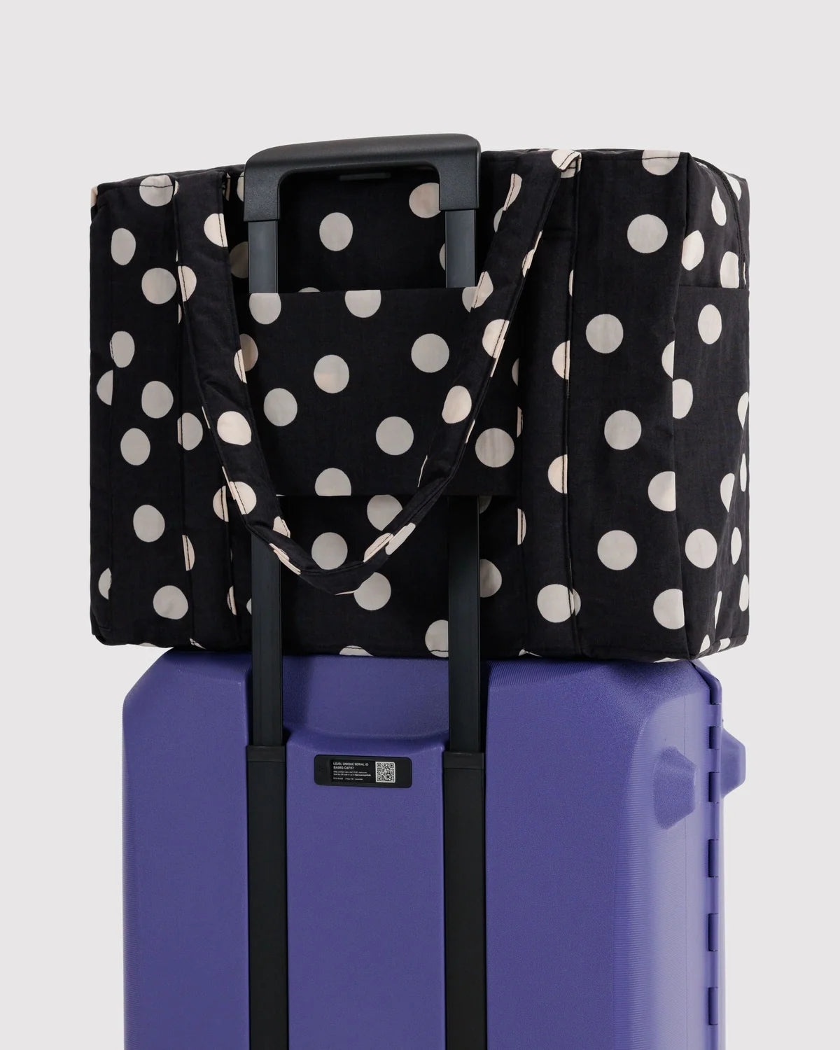 Black and Cream Polka Dot Cloud Carry On Bag