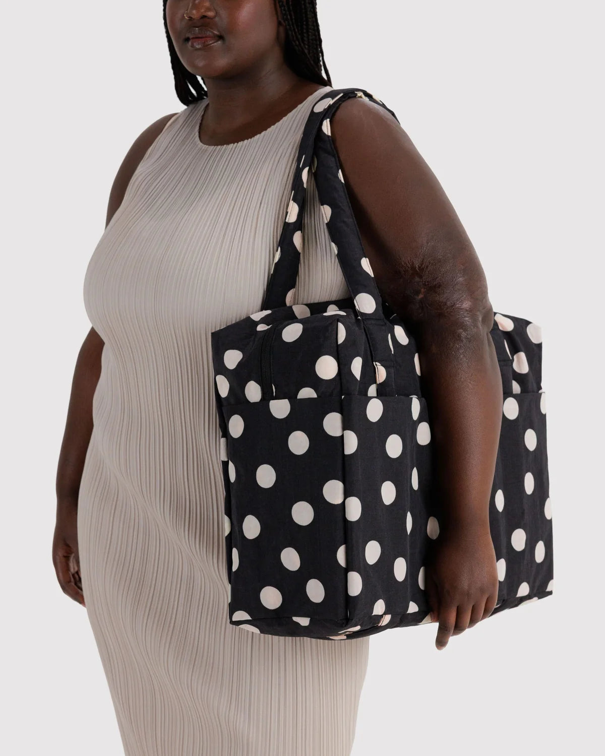 Black and Cream Polka Dot Cloud Carry On Bag