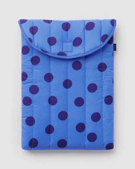 Blue Polka Dot Puffy 16" Baggu Laptop Sleeve