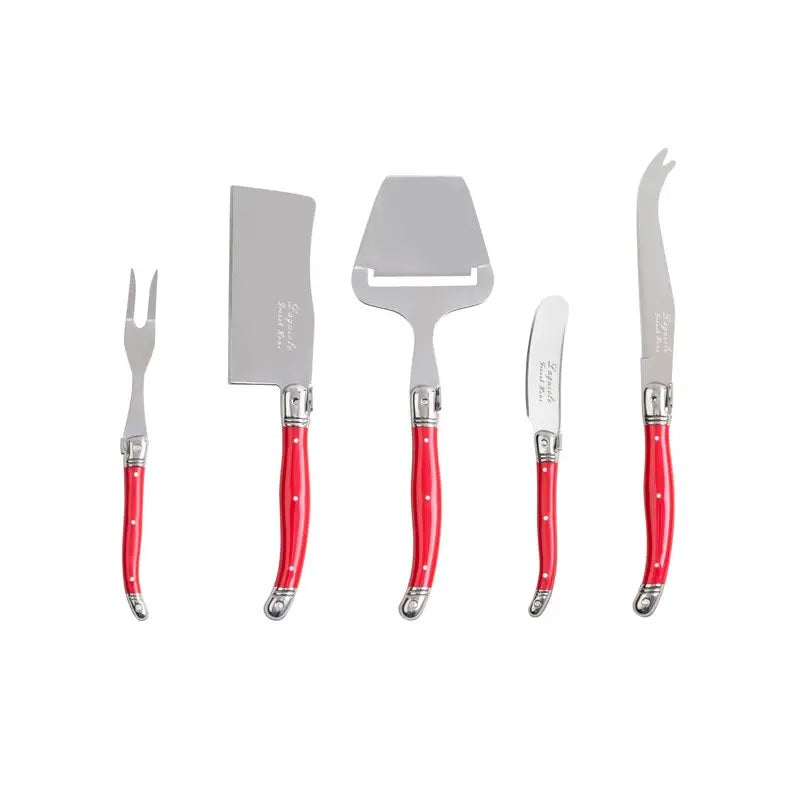 Laguiole 5 Piece Utensil Set (Red)