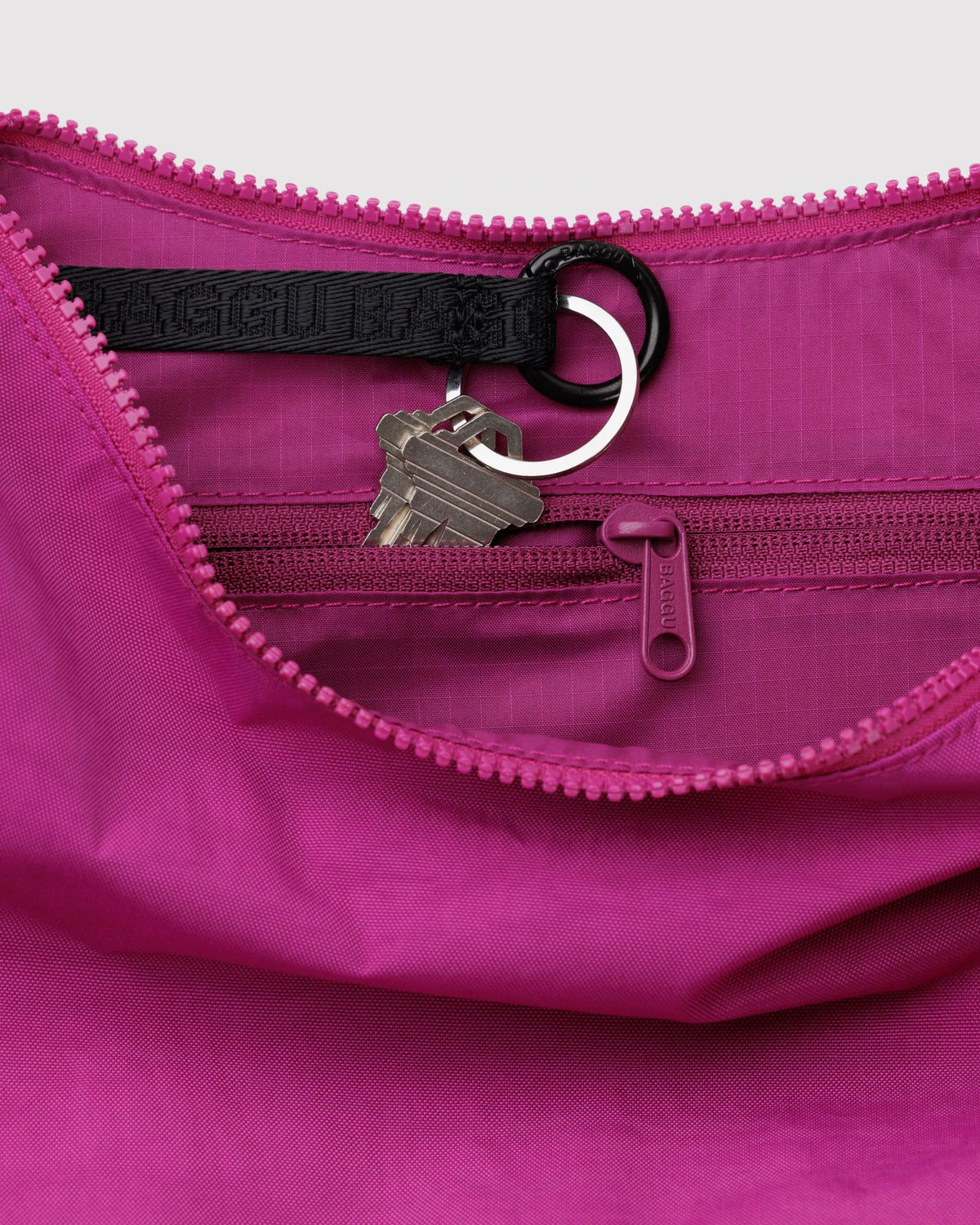Deep Fuchsia Medium Crescent Baggu