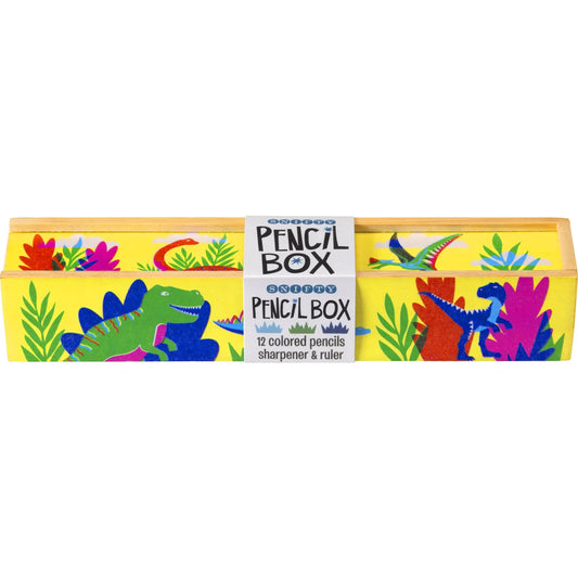 Dino Days Wooden Colored Pencil Box