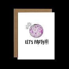 Let's Party Disco Ball Birthday Card