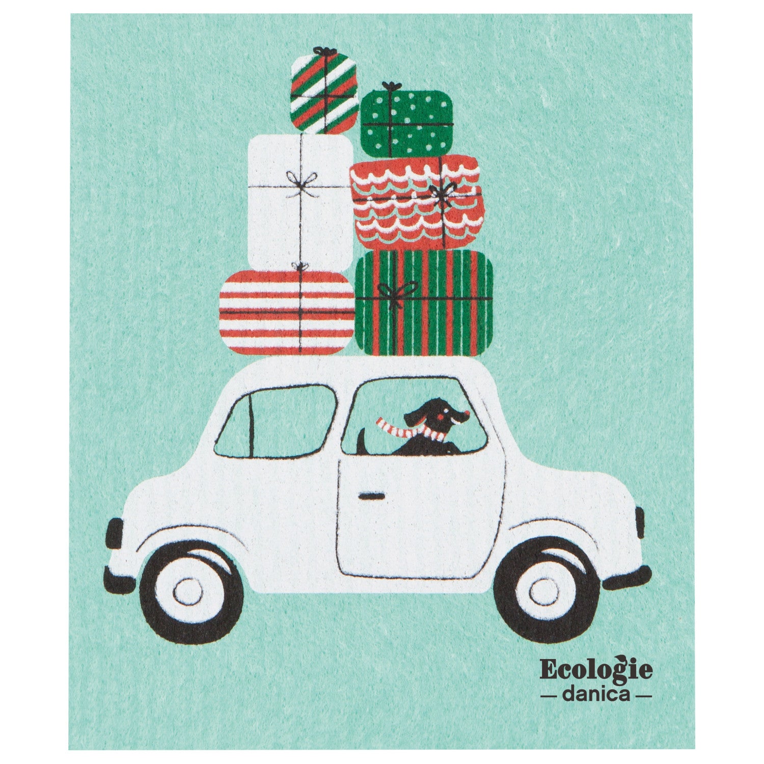 Dog Winter Wheels Swedish Dishcloth