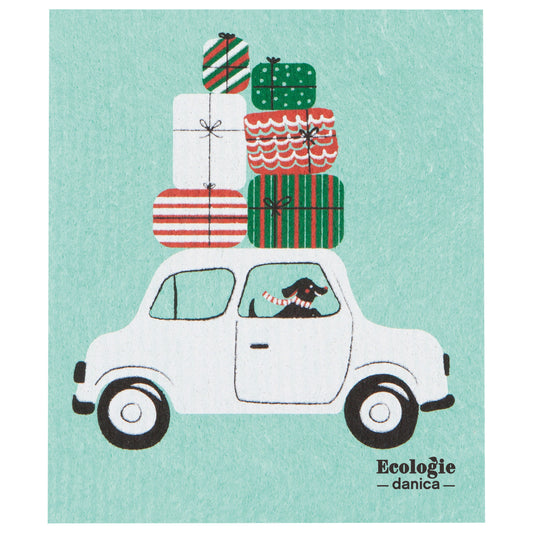 Dog Winter Wheels Swedish Dishcloth