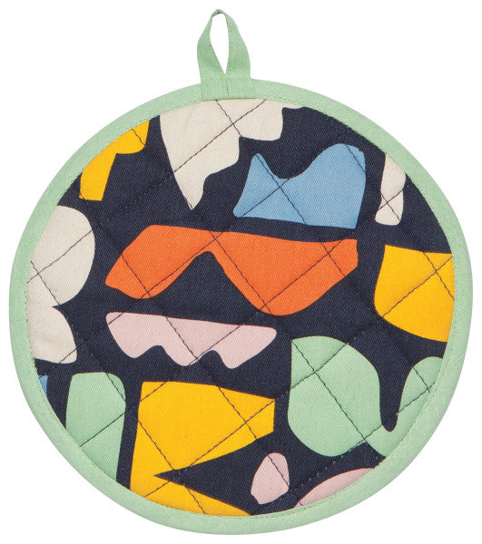 Doodle Print Round Potholder