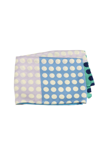Blue and Black Polka Dot Scarf