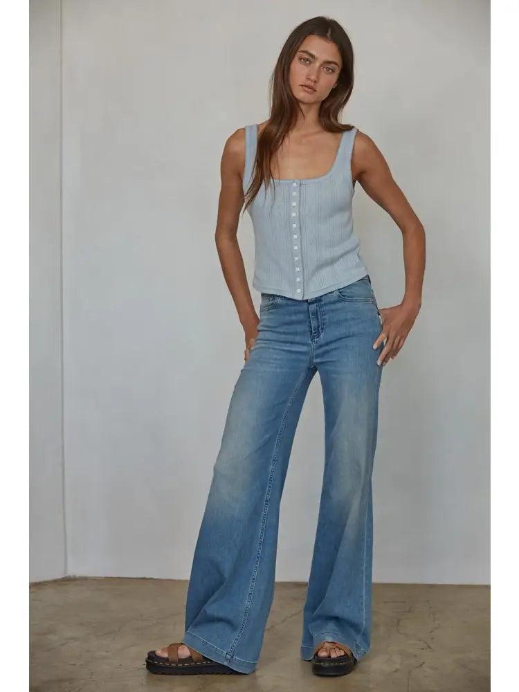 Cotton Pointelle Ribbed Tank