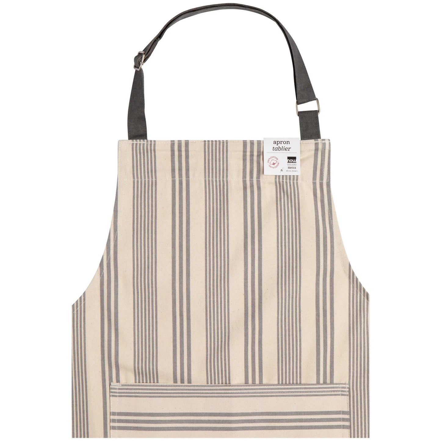 Pencil Stripe Gray Chef Apron - Ali's Wagon