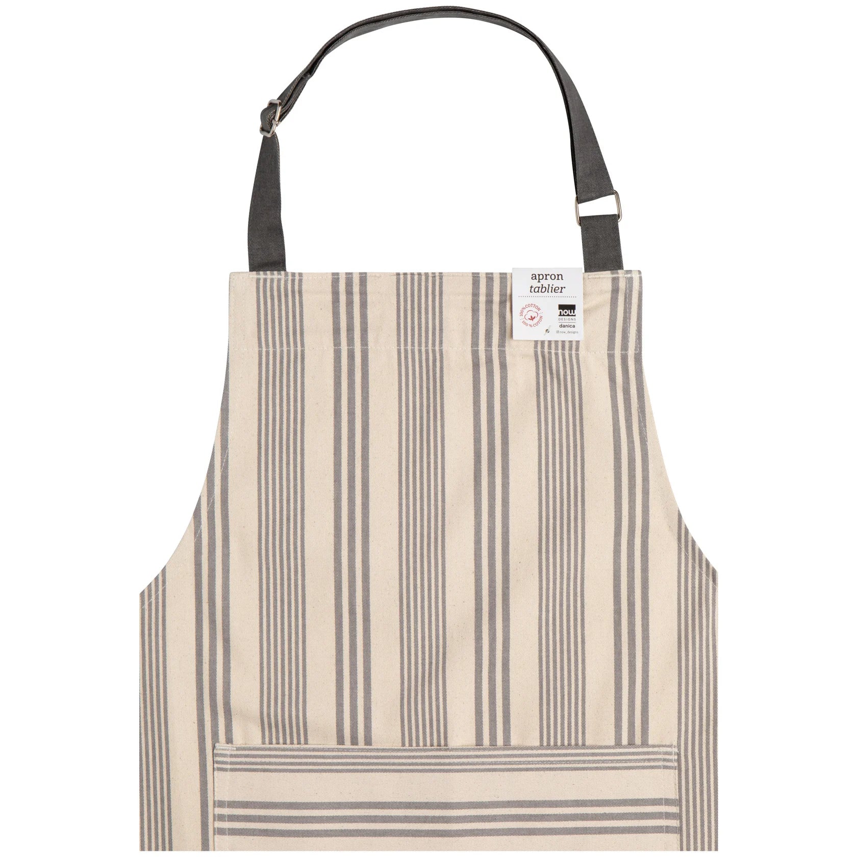 Pencil Stripe Gray Chef Apron - Ali's Wagon