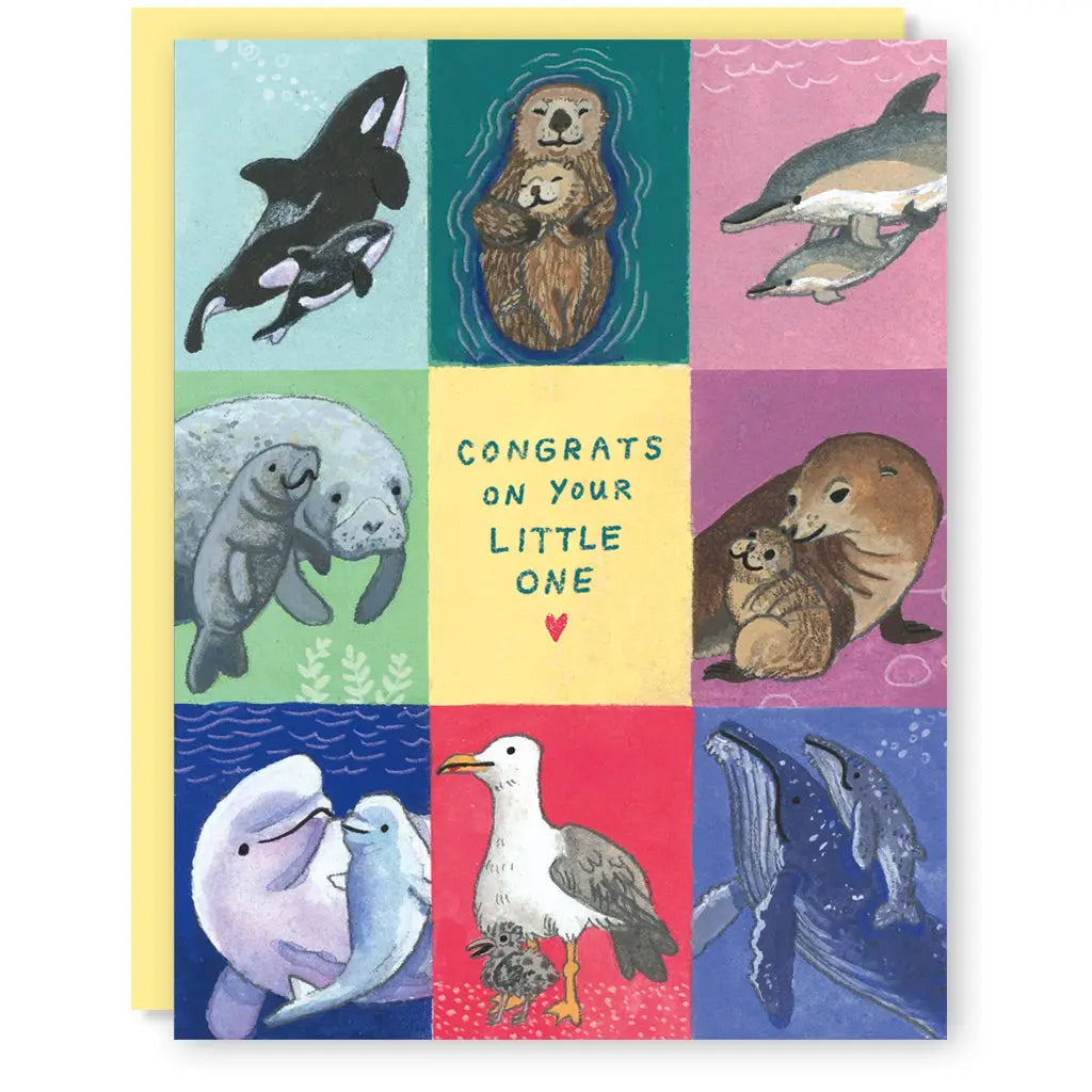 Marine Animals New Baby Card