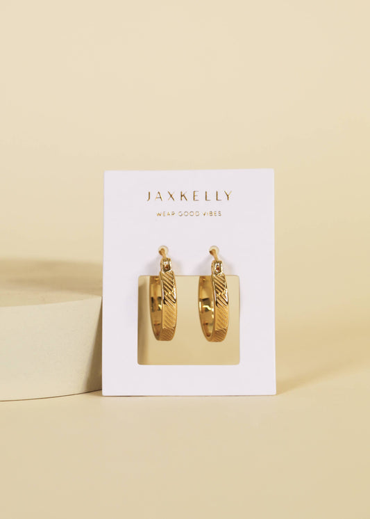 Gold Textured Hoop Earrings