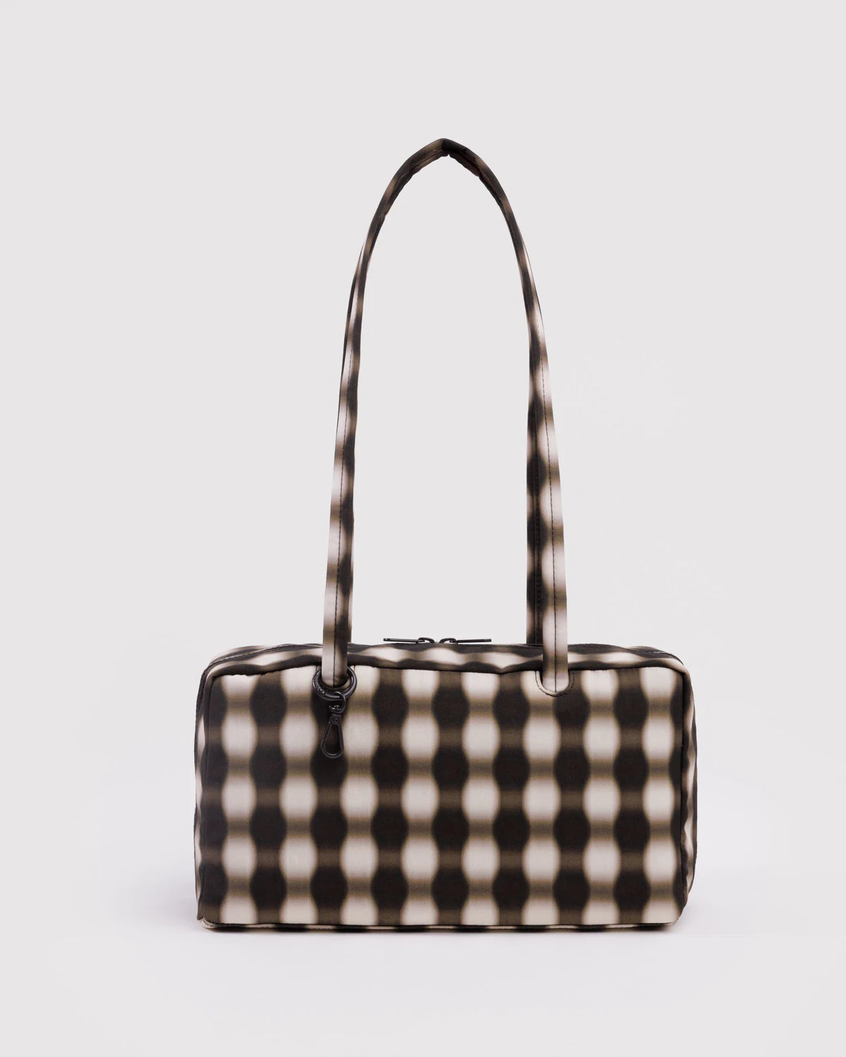Blurred Gingham Nylon Bowler Baggu