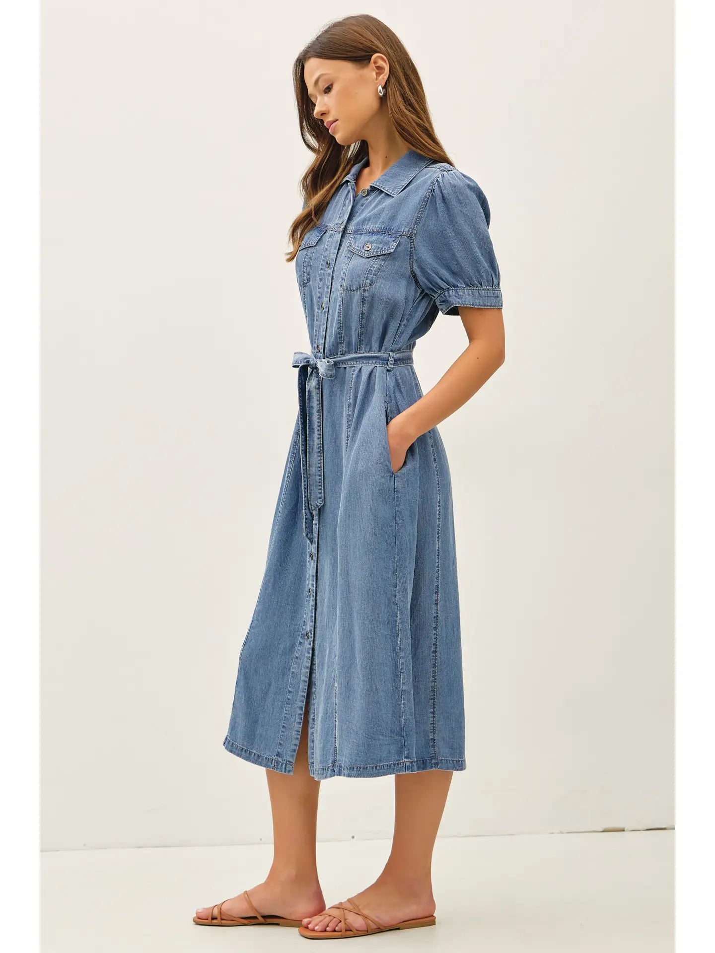 Button Up Denim Dress