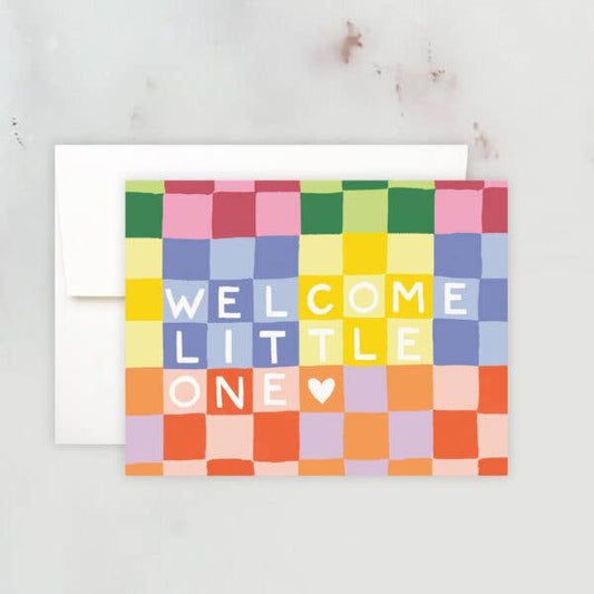 Rainbow Checks New Baby Card