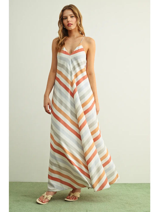 Multi Color Wide Stripe Dress