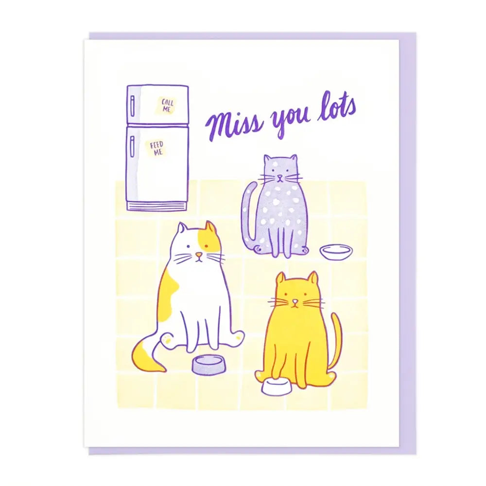 Miss You Lots Cats Greeting Card