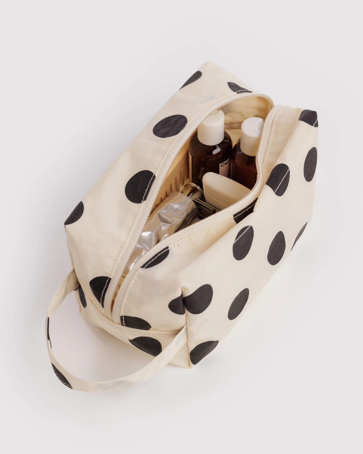 Cream and Black Polka Dot Dopp Kit