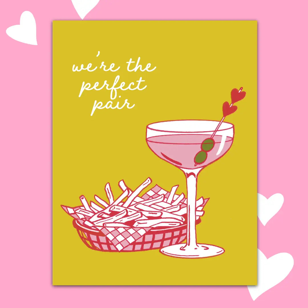Martini & Fries Greeting Card