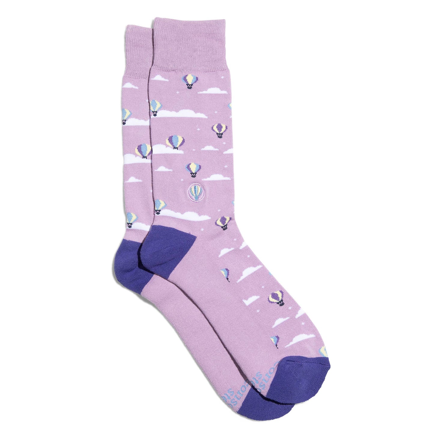 Socks that Fight Childhood Cancer (Purple Hot Air Balloons)