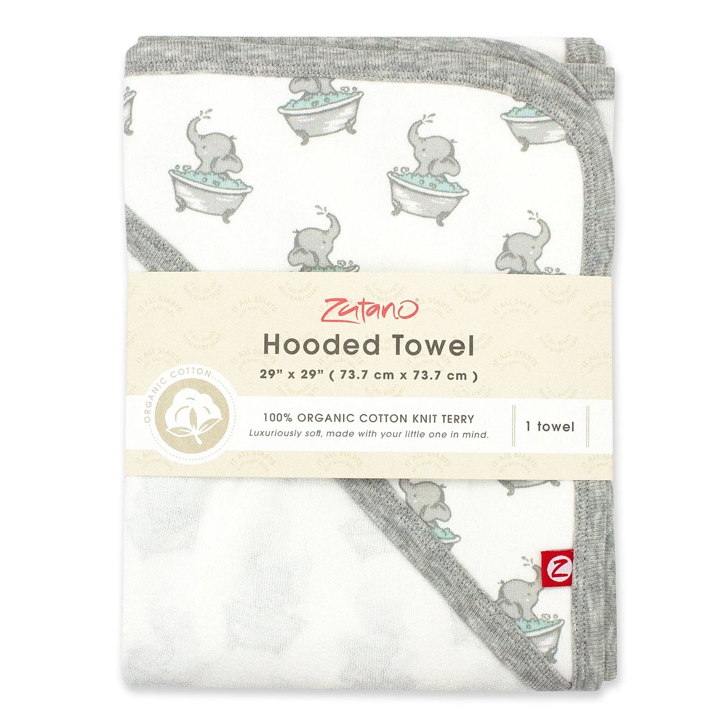 Elephants Terry Hooded Towel